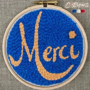 Kit Punch Needle 1 Motif Merci Personnalisable