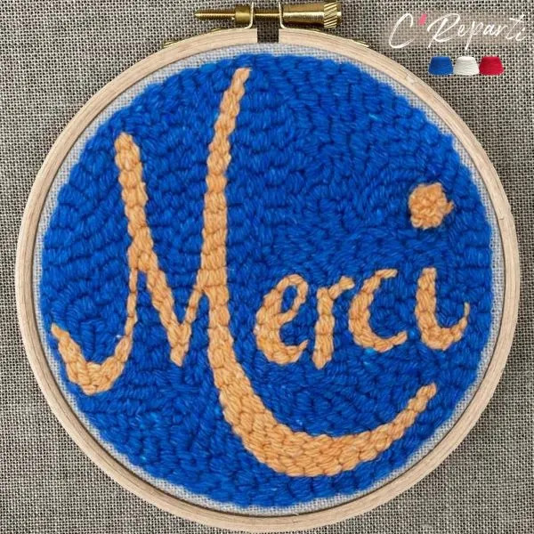 Kit Punch Needle 1 Motif Merci Personnalisable
