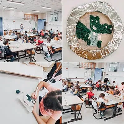 Atelier Punch Needle en classe de CP