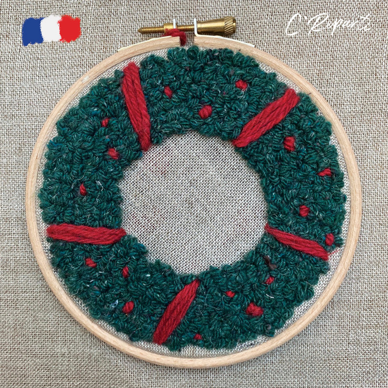 kit punch needle noël couronne de l'avent