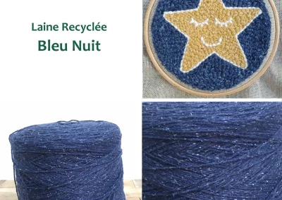 laine recyclée bleu nuit