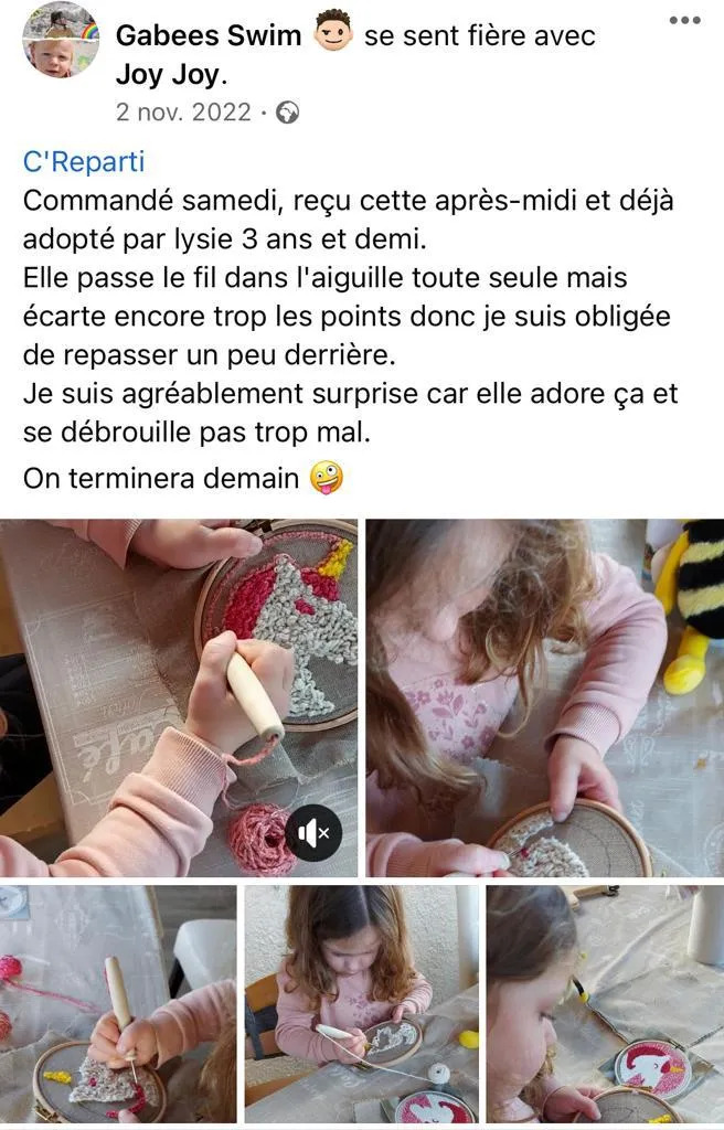 punch needle 3ans et demi