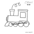dessin coloriage locomotive facile