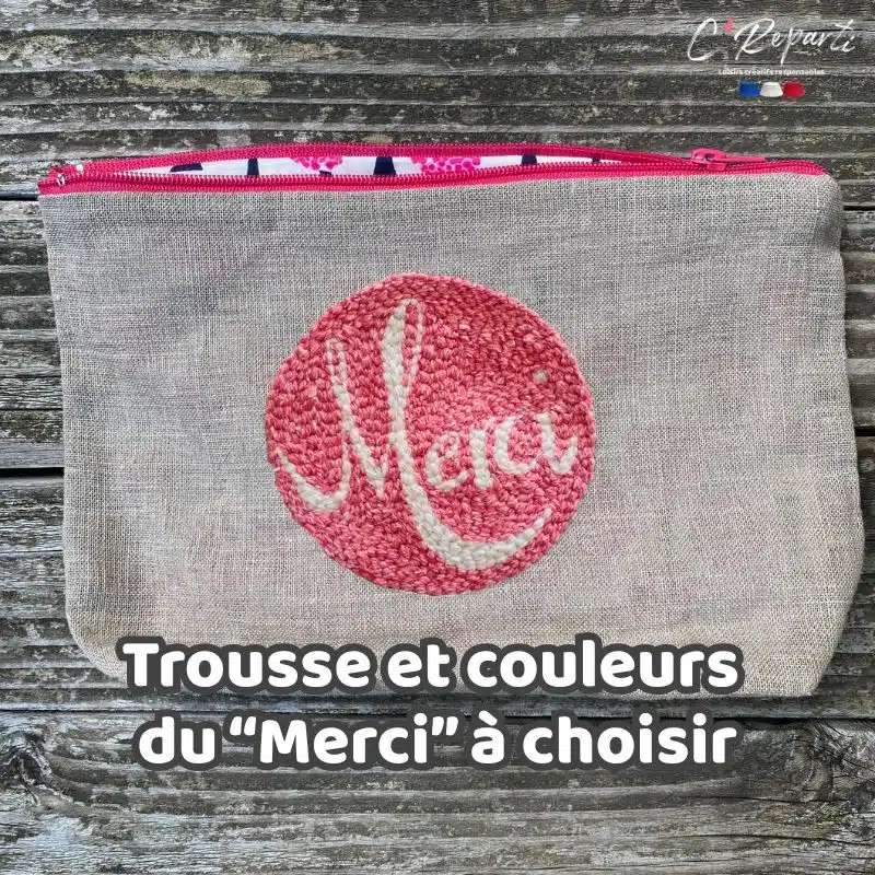Kit punch needle Trousse GM "Merci" personnalisée