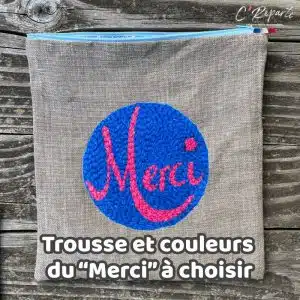 Kit punch needle Trousse PM "Merci" personnalisée