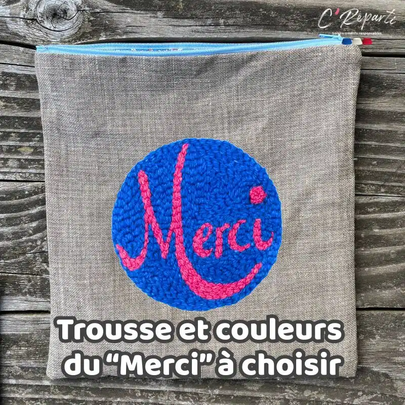 Kit punch needle Trousse PM "Merci" personnalisée