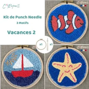 Kit Punch Needle 3 Motifs Vacances 2