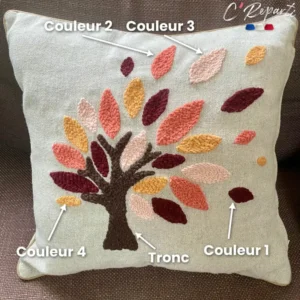 Box coussin Punch Needle personnalisé Arbre